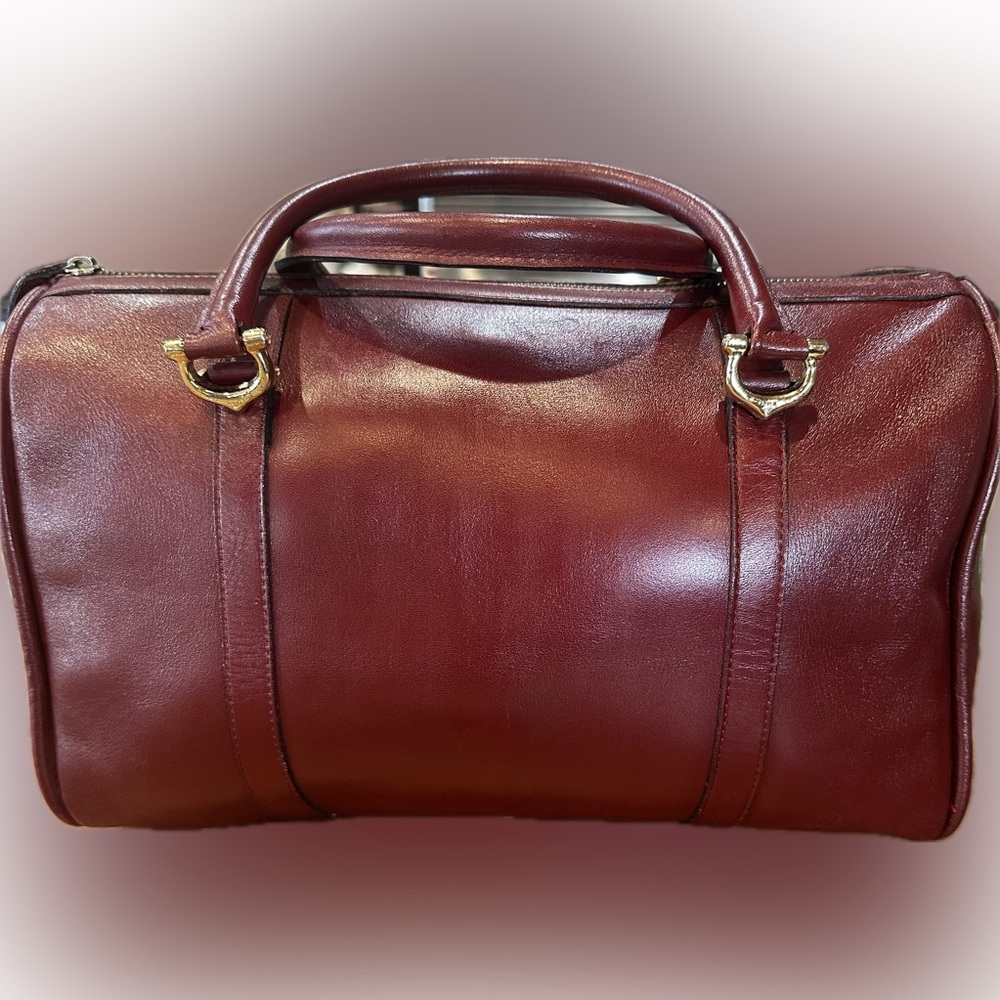 Cartier Bordeaux Boston Bag w/lock, pouch, 3 keys